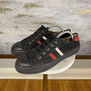 Bata North Star Shoes Mens Size 9 Black Canvas Low Top Colorblock Sneakers